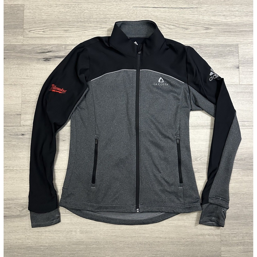 Adidas Golf Jacket Womens S Light Weight Black Gray La Costa Full Zip